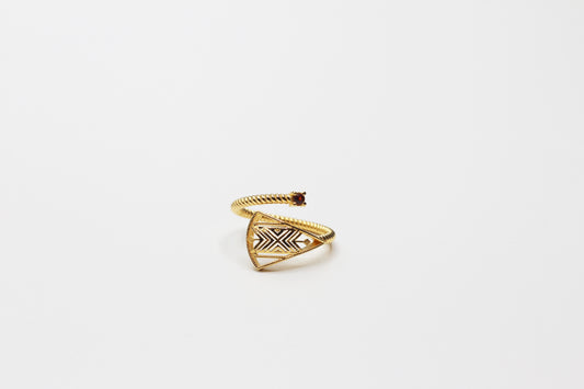 Hayma’a Fattan Ring with Garnet